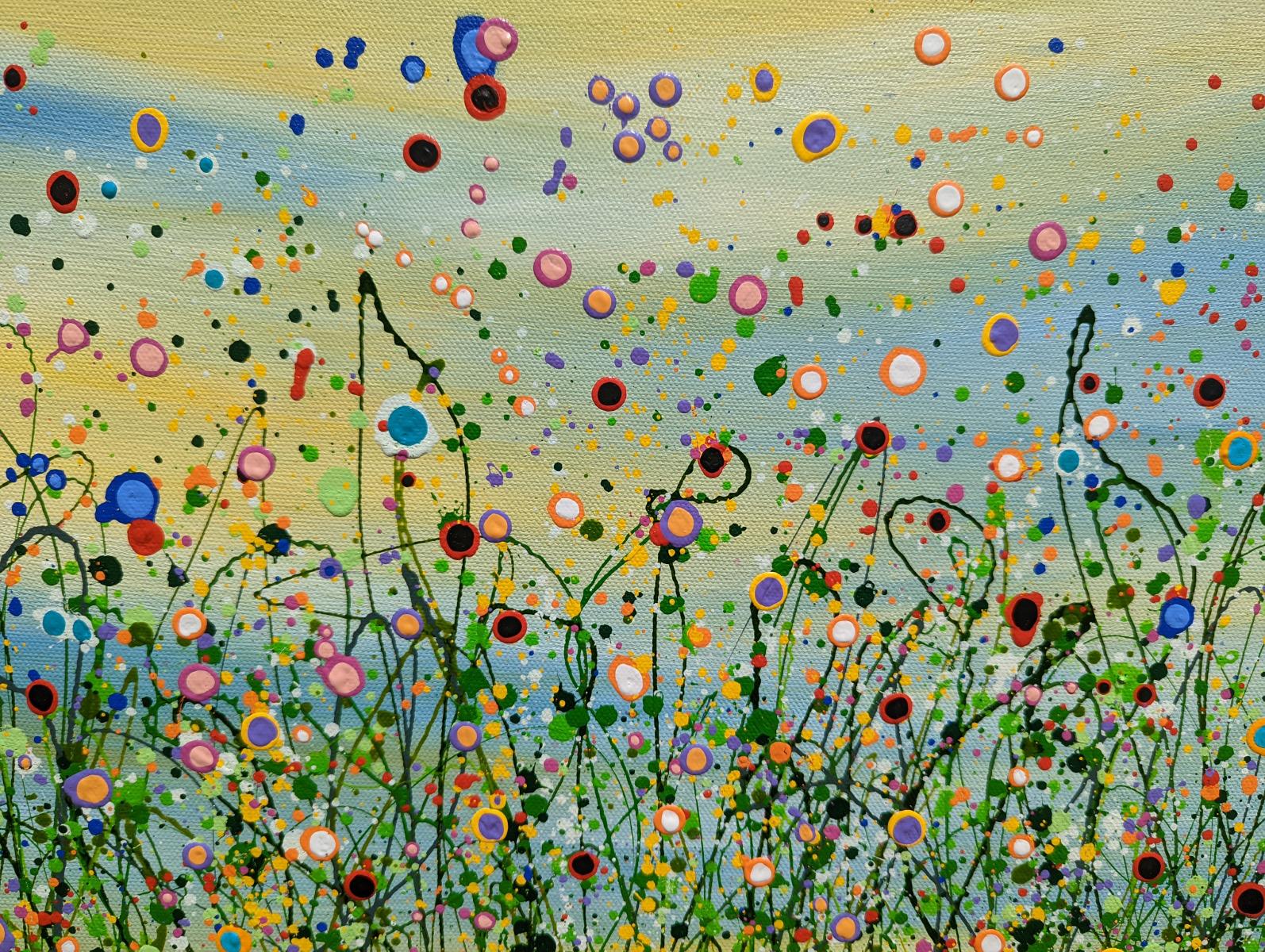 Colour Me Happy - Green Landscape Painting by Lucy Moore