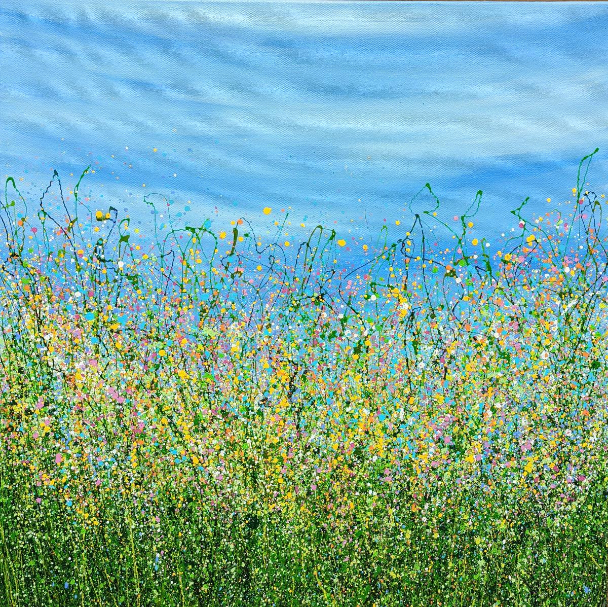 Endless Daydream - Blue Landscape Painting by Lucy Moore
