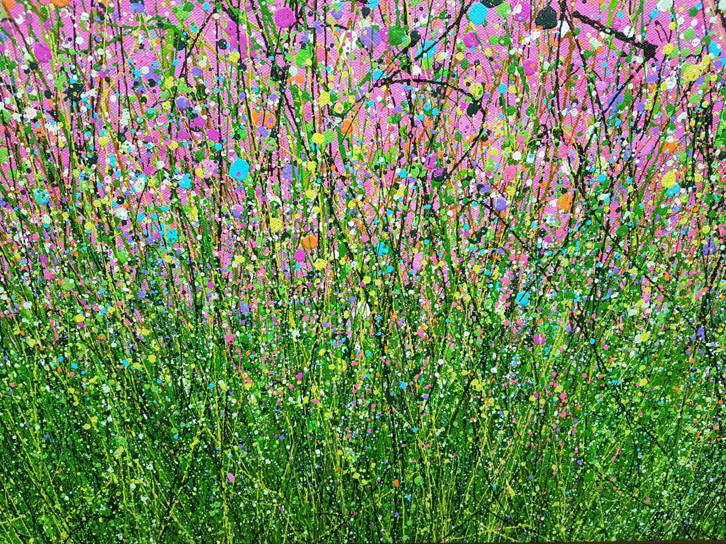 Flamingo Sky Meadows - Impressionist Painting by Lucy Moore