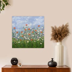 Glorious Meadow Bloom by Lucy Moore, contemporary art, original painting, floral