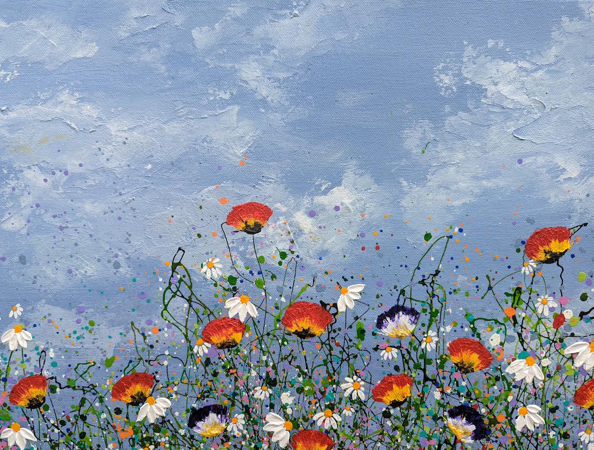 Glorious Meadow Bloom by Lucy Moore, contemporary art, original painting, floral For Sale 1