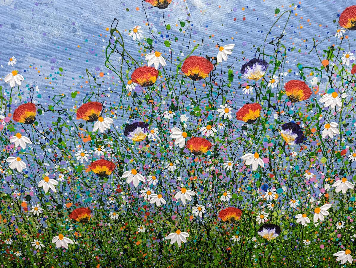 Glorious Meadow Bloom by Lucy Moore, contemporary art, original painting, floral For Sale 2