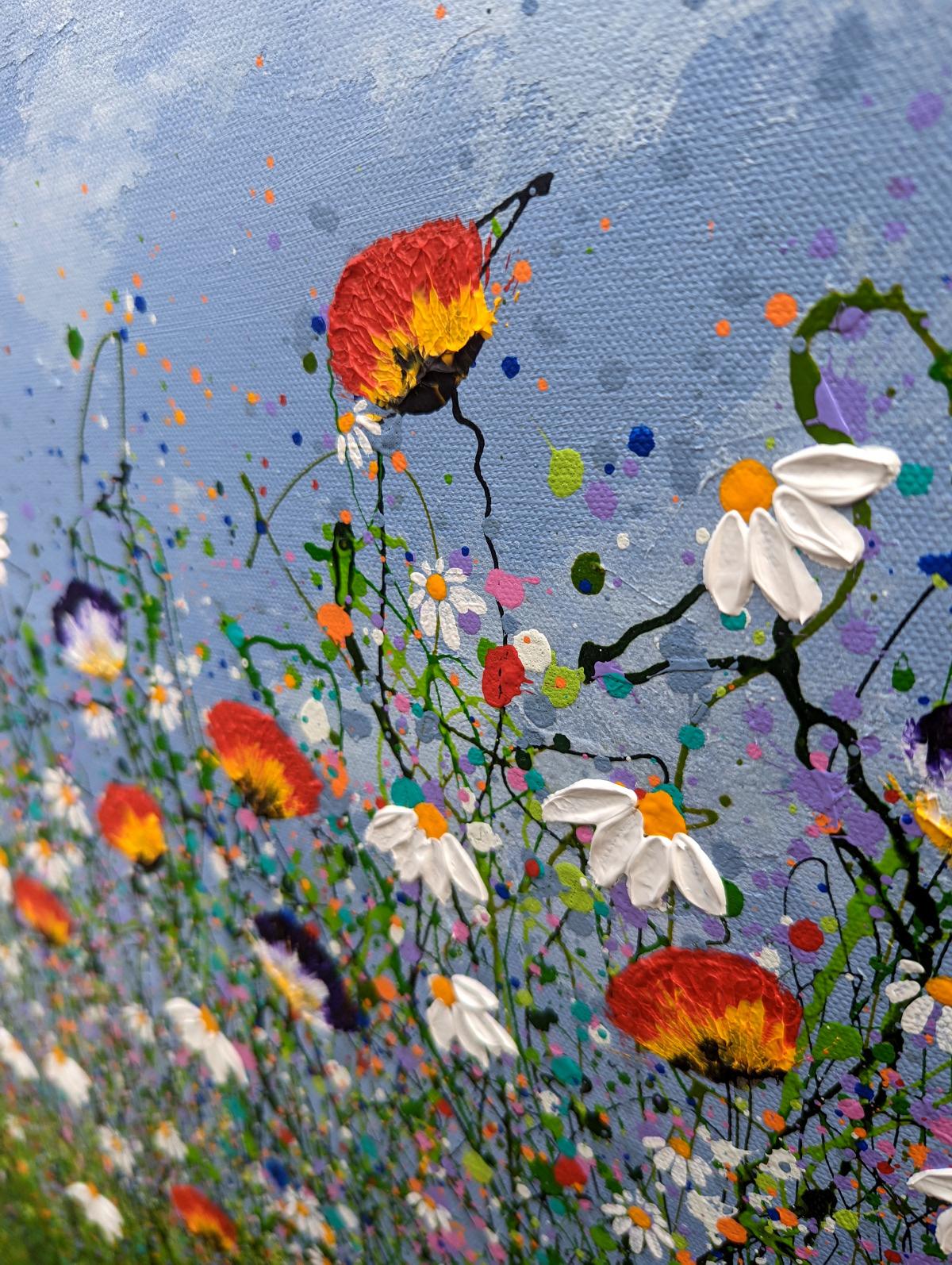 Glorious Meadow Bloom by Lucy Moore, contemporary art, original painting, floral For Sale 3