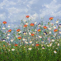 Glorious Meadow Bloom by Lucy Moore, contemporary art, original painting, floral