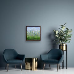 Hazy Bluebell Meadows, Lucy Moore, Original painting, Contemporary art