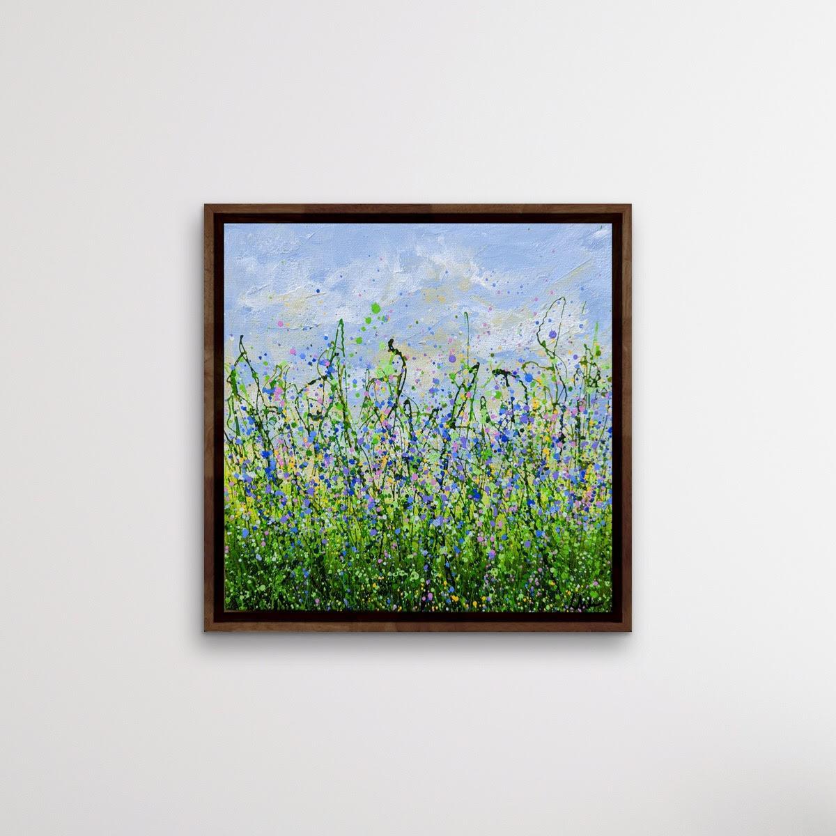 Hazy Bluebell Meadows by Lucy Moore [2022]
original and hand signed by the artist 
Acrylic on canvas
Image size: H:30 cm x W:30 cm
Complete Size of Unframed Work: H:30 cm x W:30 cm x D:1.5cm
Sold Unframed
Please note that insitu images are purely an