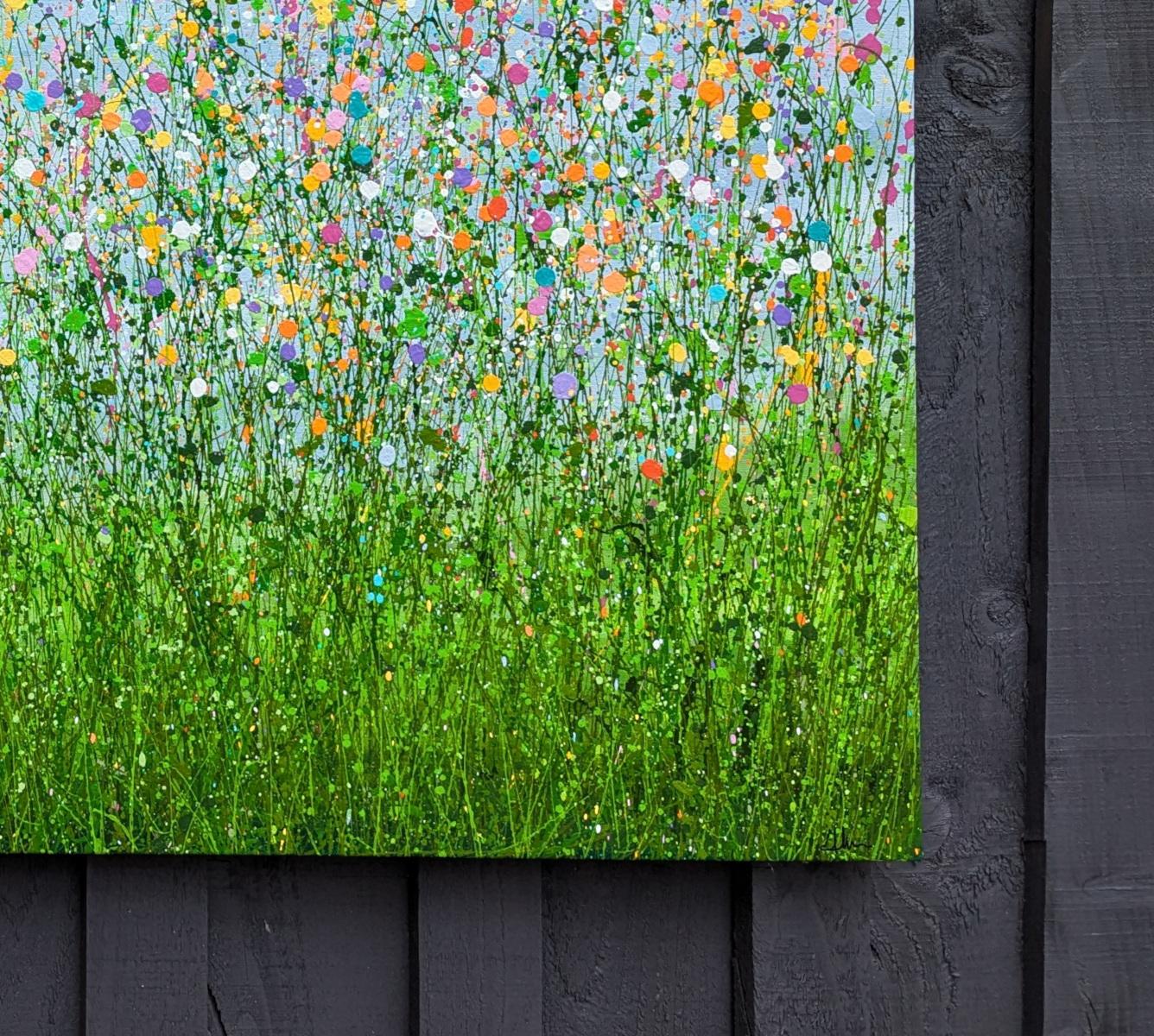 Lost In A World Of Colour, original painting, landscape, contemporary - Gray Landscape Painting by Lucy Moore