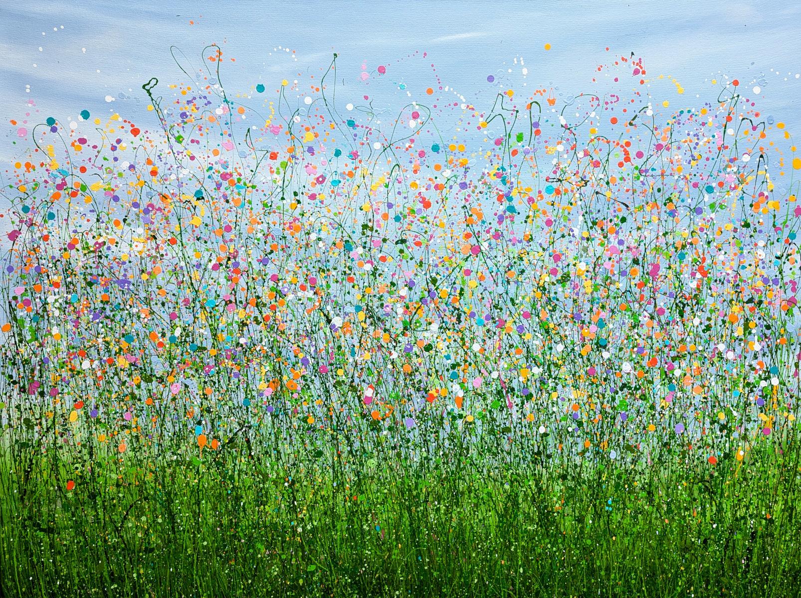 Perdido en un mundo de color, pintura original, paisaje, contemporáneo