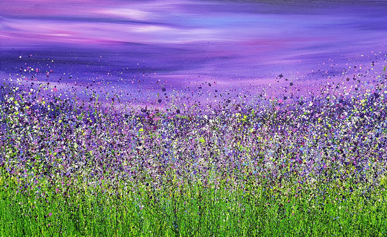 Lucy Moore Landscape Painting – Verborgen in Amethyst
