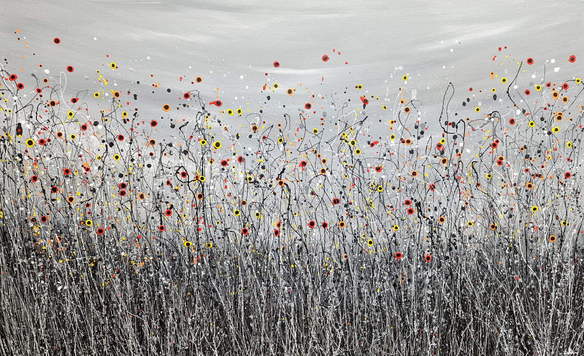 Lucy Moore, Let There Be Light #17, Landschaftsgemälde im Jackson Pollock-Stil