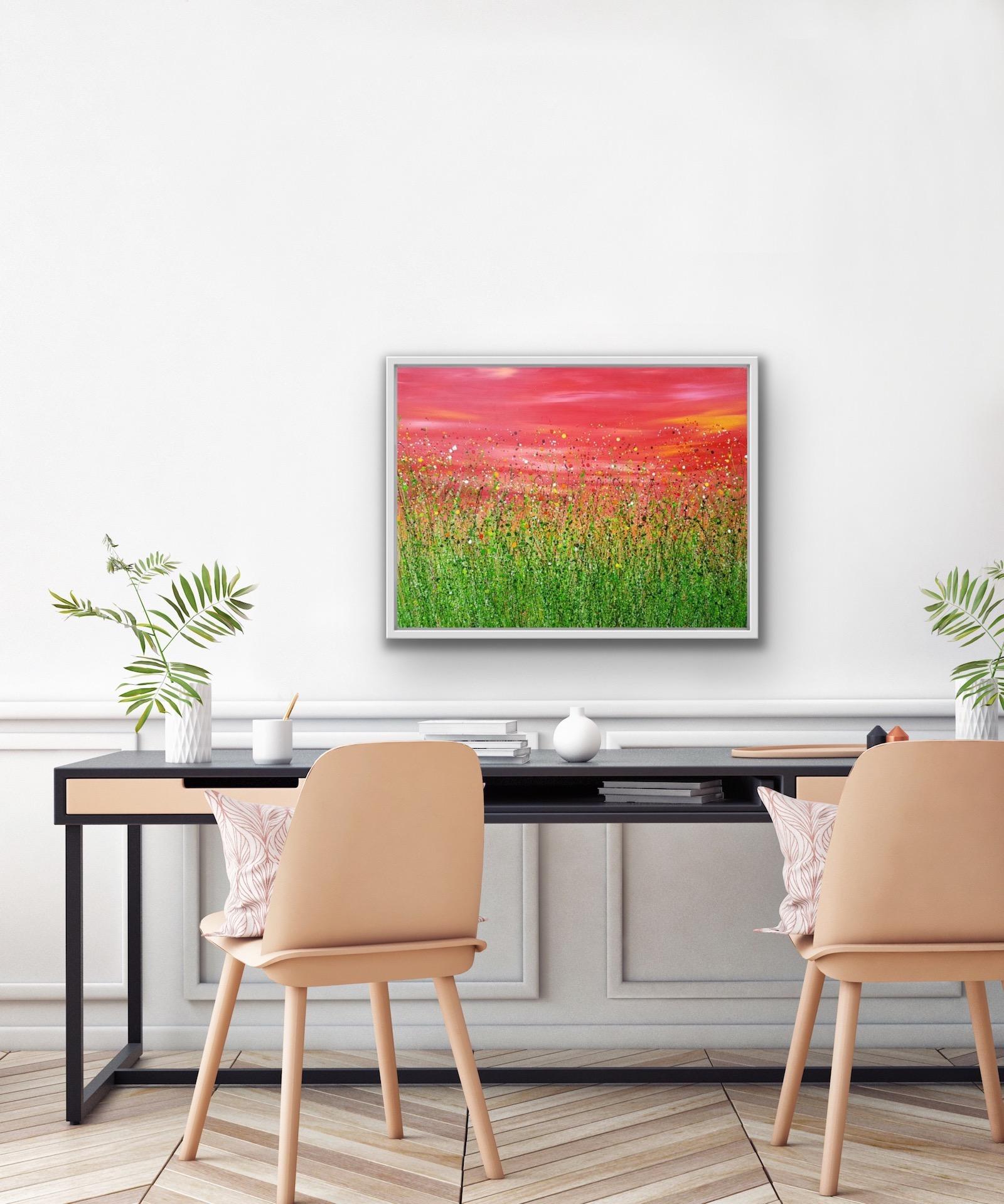 Lucy Moore, Red Sky At Night #6, Original Semi Abstract Landscape Painting 4