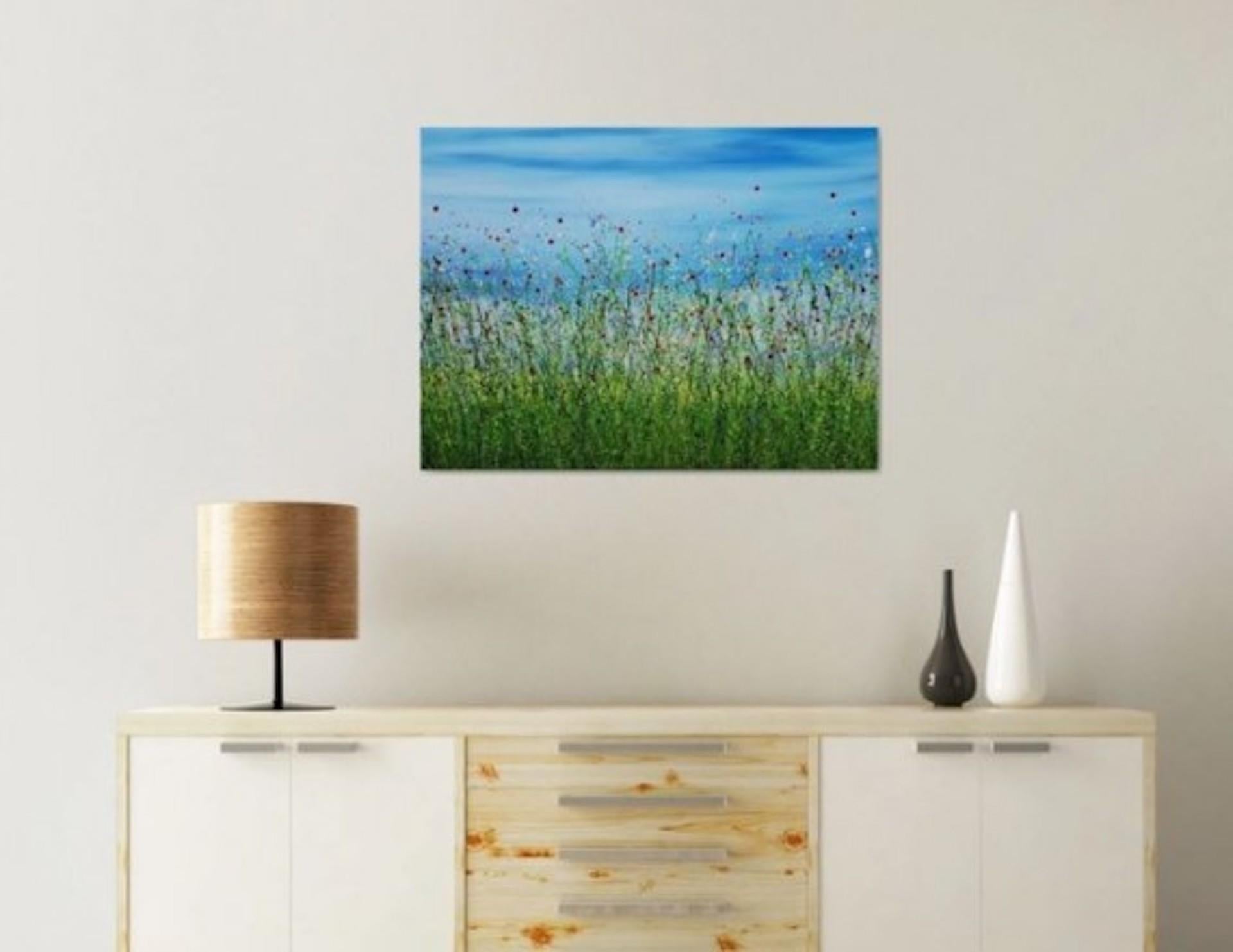 Lucy Moore, Remember Me #3, Affordable Painting, Landscape Meadow Painting For Sale 6