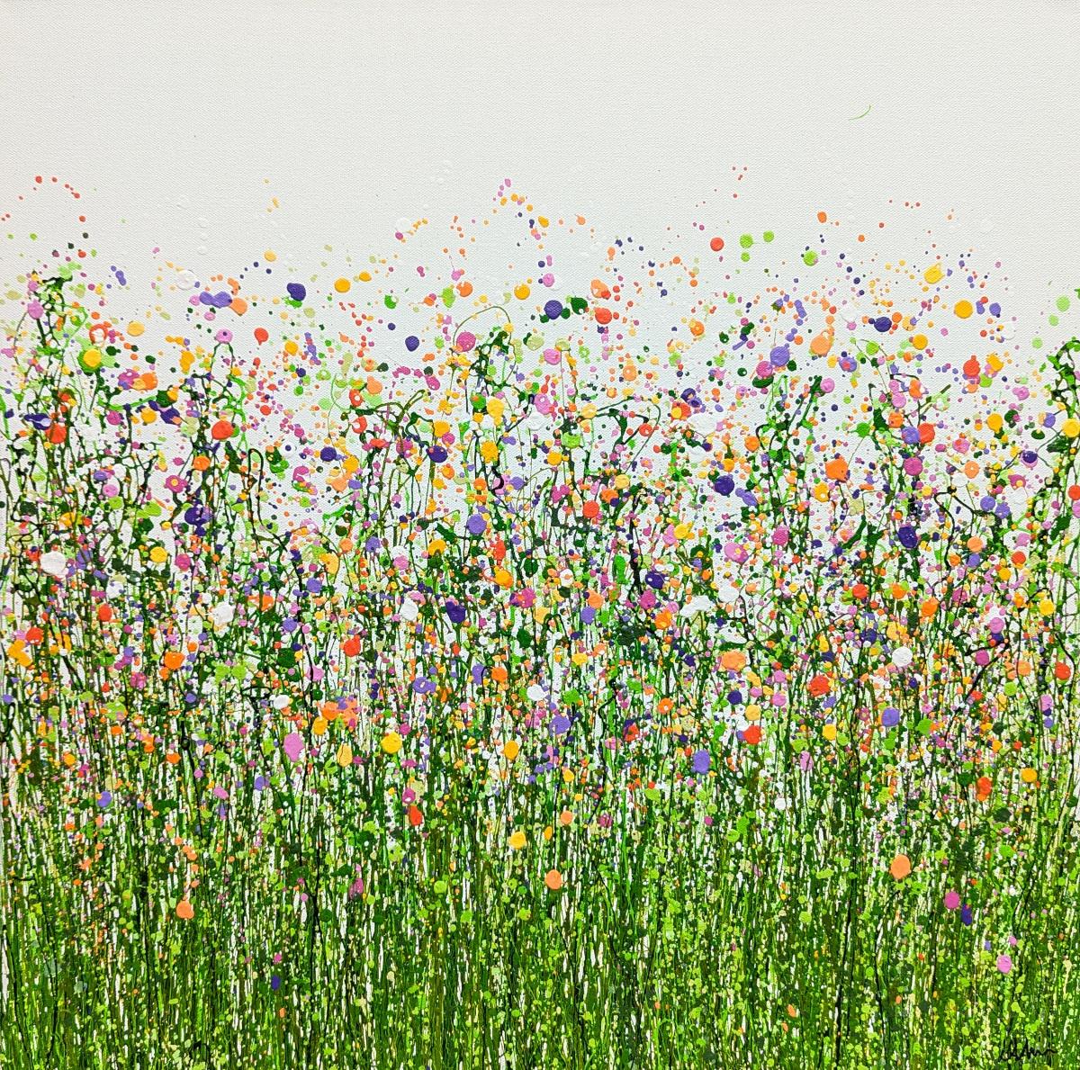 Prato a cascata, quadro originale, paesaggio, contemporaneo - Painting Contemporaneo di Lucy Moore