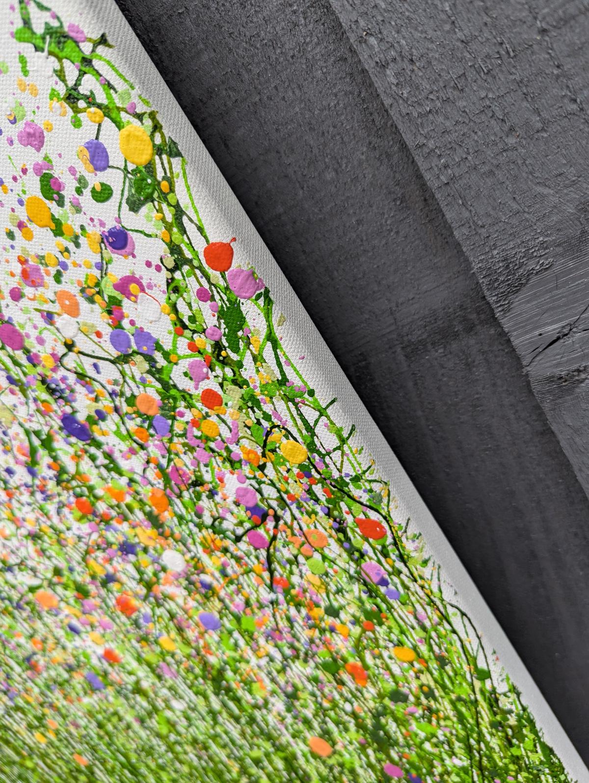 Prato a cascata, quadro originale, paesaggio, contemporaneo in vendita 3