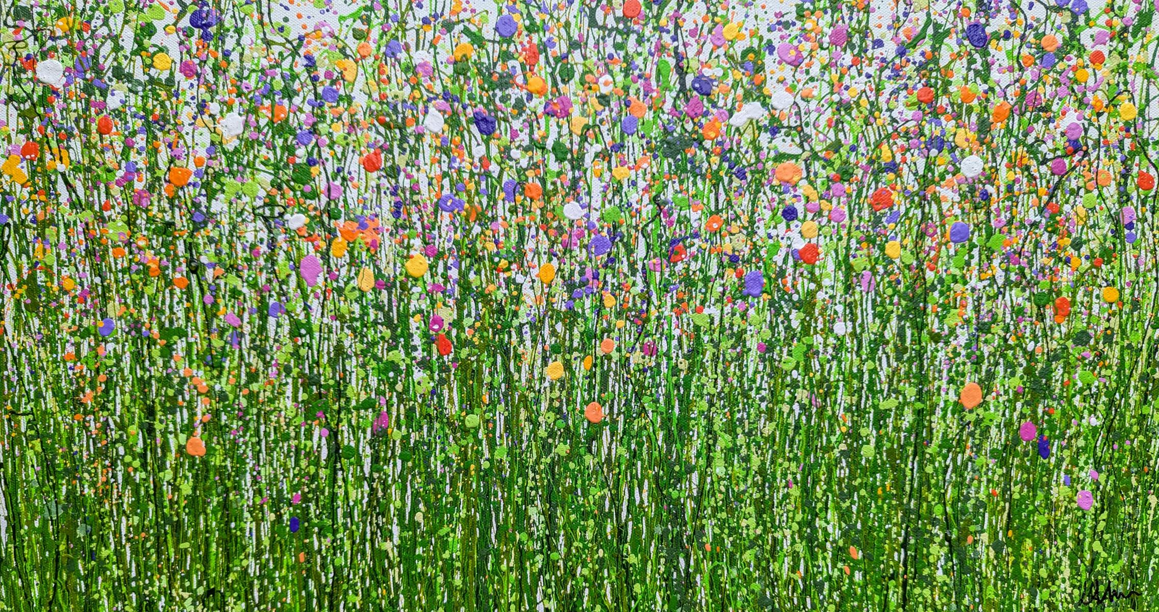 Prato a cascata, quadro originale, paesaggio, contemporaneo in vendita 4