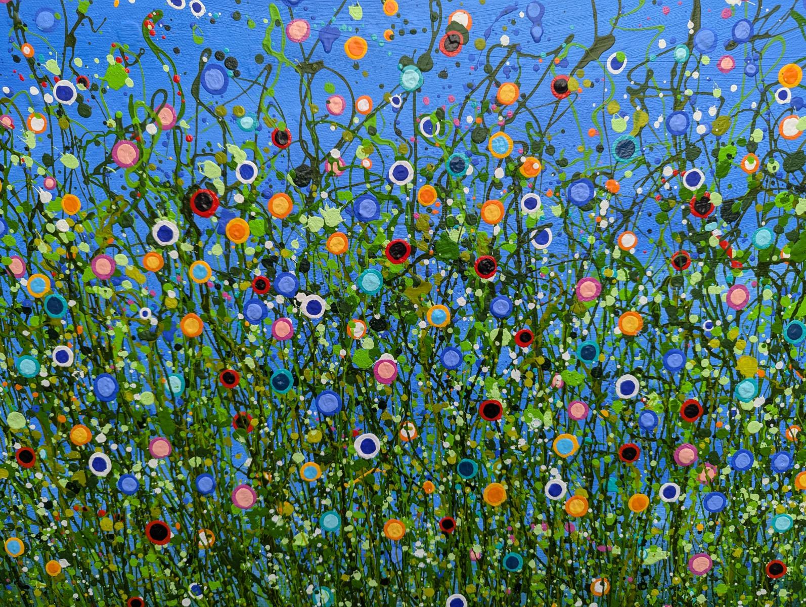 Meadow Radiance #4 and Turquoise Chaos #4, Set of 2, original painting - Contemporary Painting by Lucy Moore