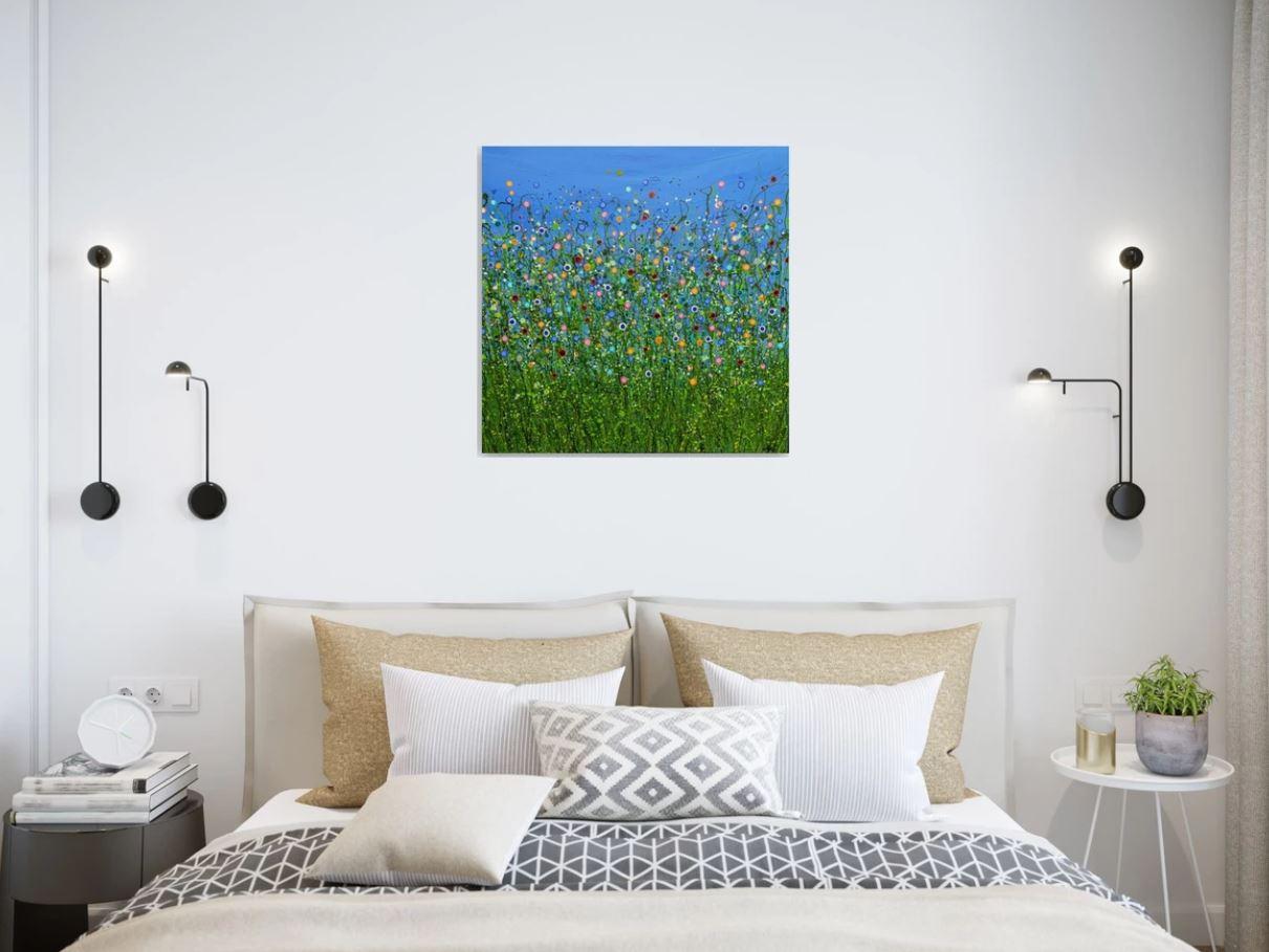 Meadow Radiance #4 and Turquoise Chaos #4, Set of 2, original painting For Sale 3