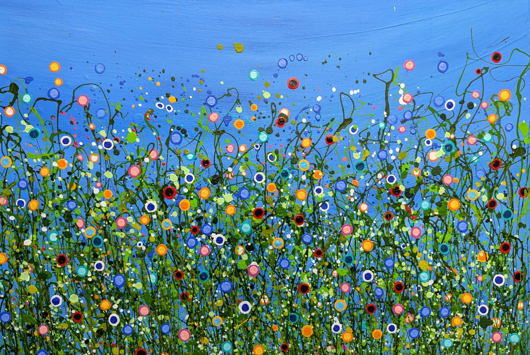 Meadow Radiance #4 and Turquoise Chaos #4, Set of 2, original painting For Sale 5