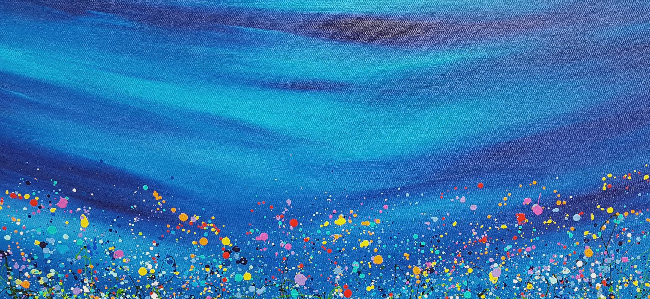 Midnight Serenity #3 - Blue Abstract Painting by Lucy Moore