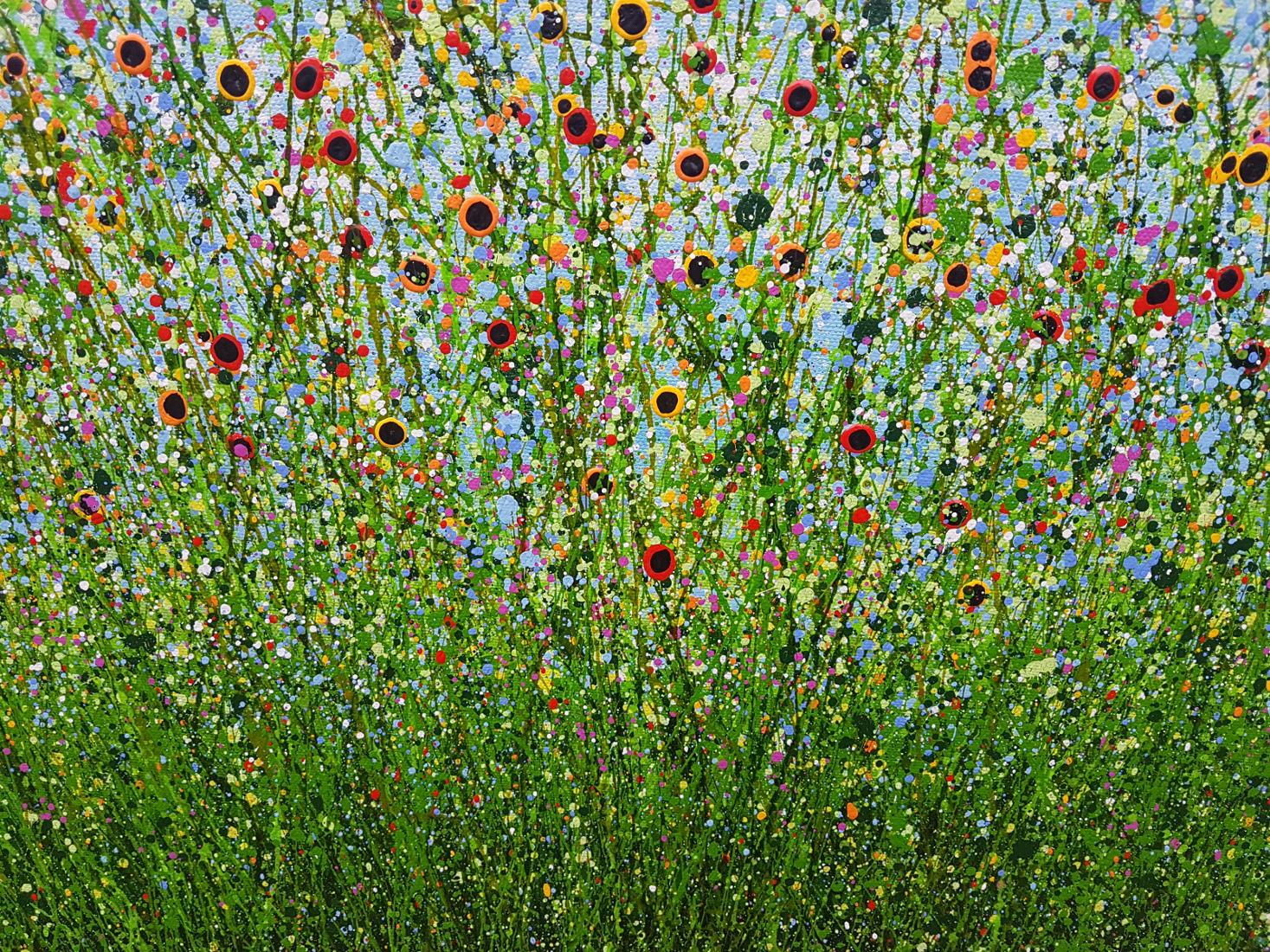 Morning Poppy Meadows #16  - Abstract Painting by Lucy Moore