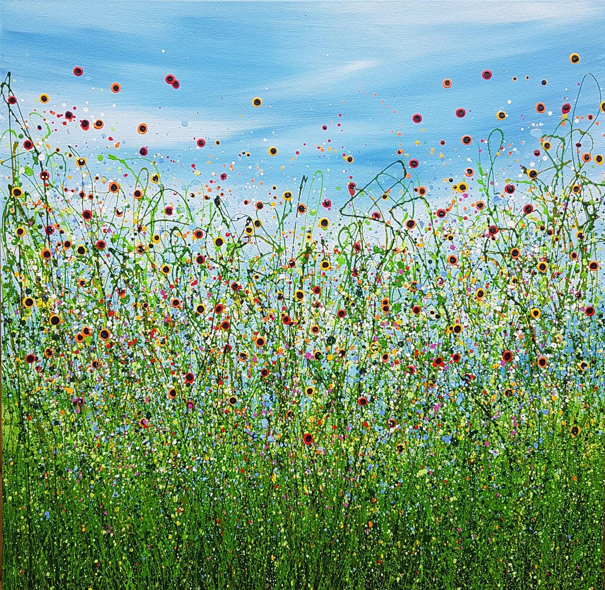 Lucy Moore Landscape Painting - Morning Poppy Meadows #16 