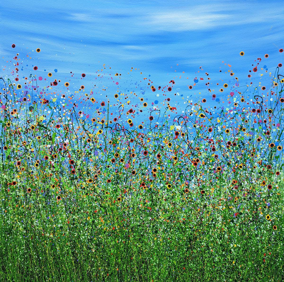 Lucy Moore Landscape Painting - Morning Poppy Meadows #17