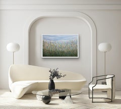 Movido por la Naturaleza, arte floral, pintura original, arte asequible, arte pradera