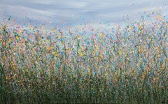 Moved by Nature, floral art, original painting, affordable art, meadow art