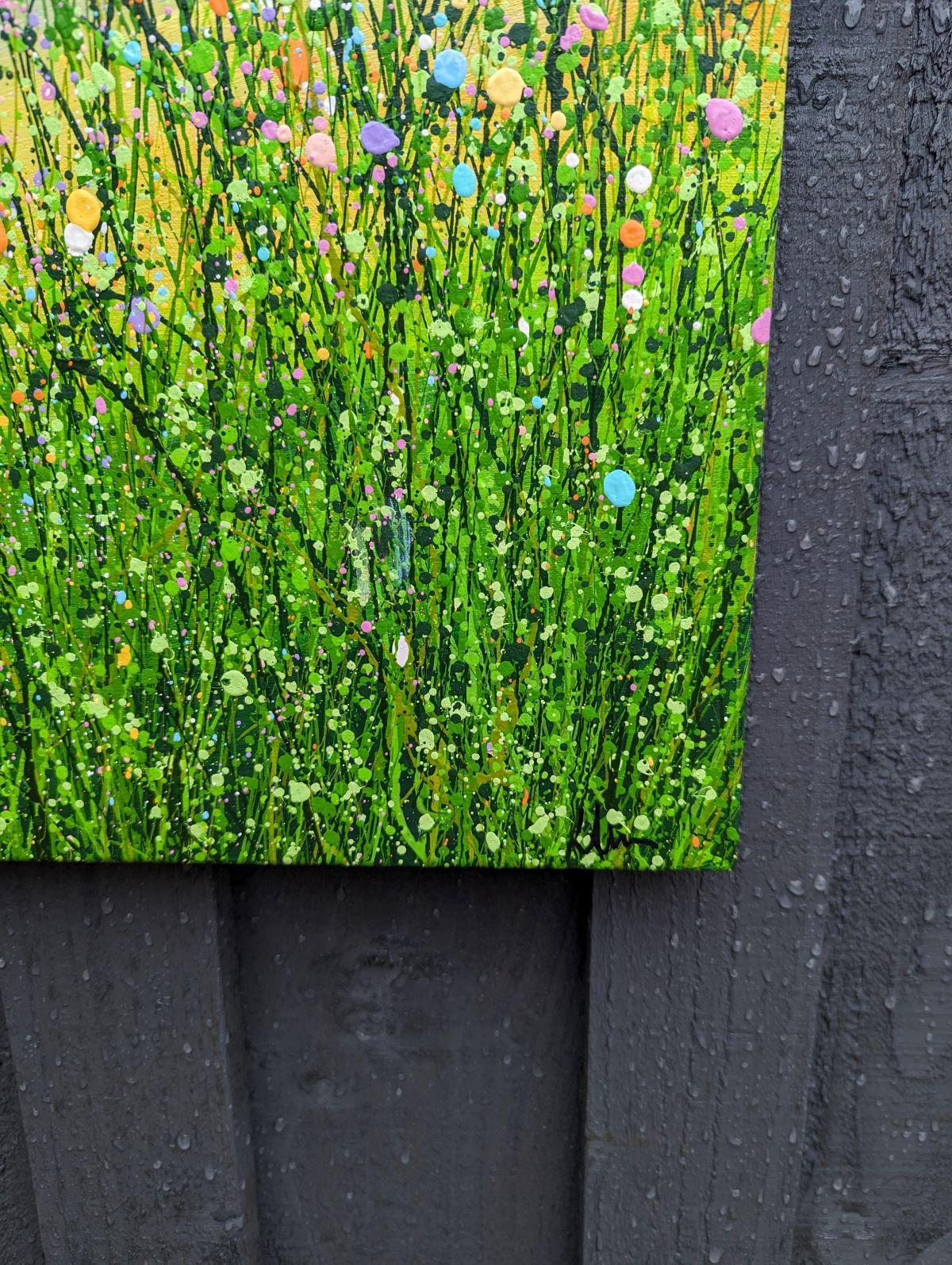 Pastel Spring Dreams, Original Painting, Flowers, Meadow, Sky For Sale 1