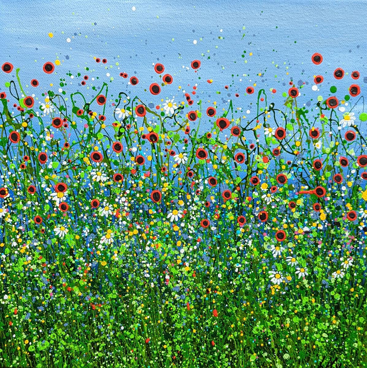 Abstract Painting di Lucy Moore - Papavero e margherita a fior di pelle