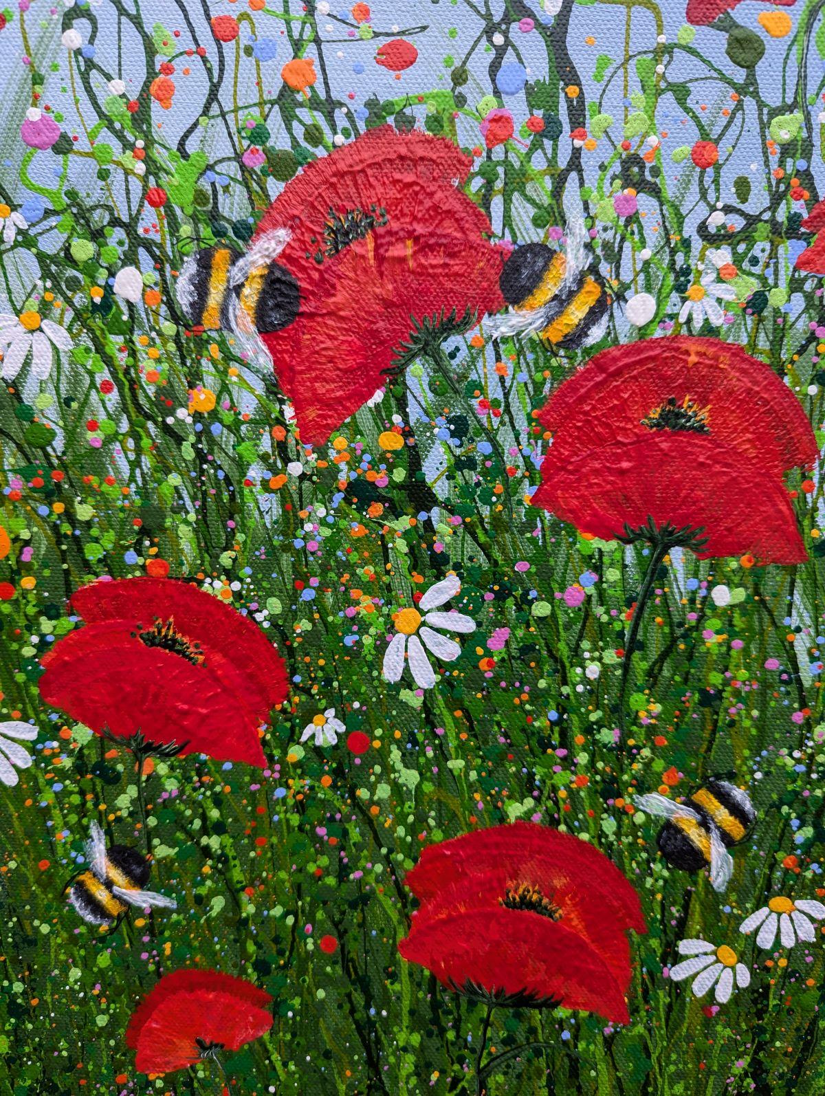 Poppy Meadow Delight #2, quadro originale, paesaggio, contemporaneo in vendita 2