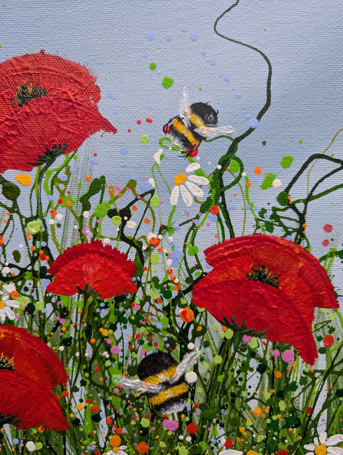 Poppy Meadow Delight #2, quadro originale, paesaggio, contemporaneo in vendita 4