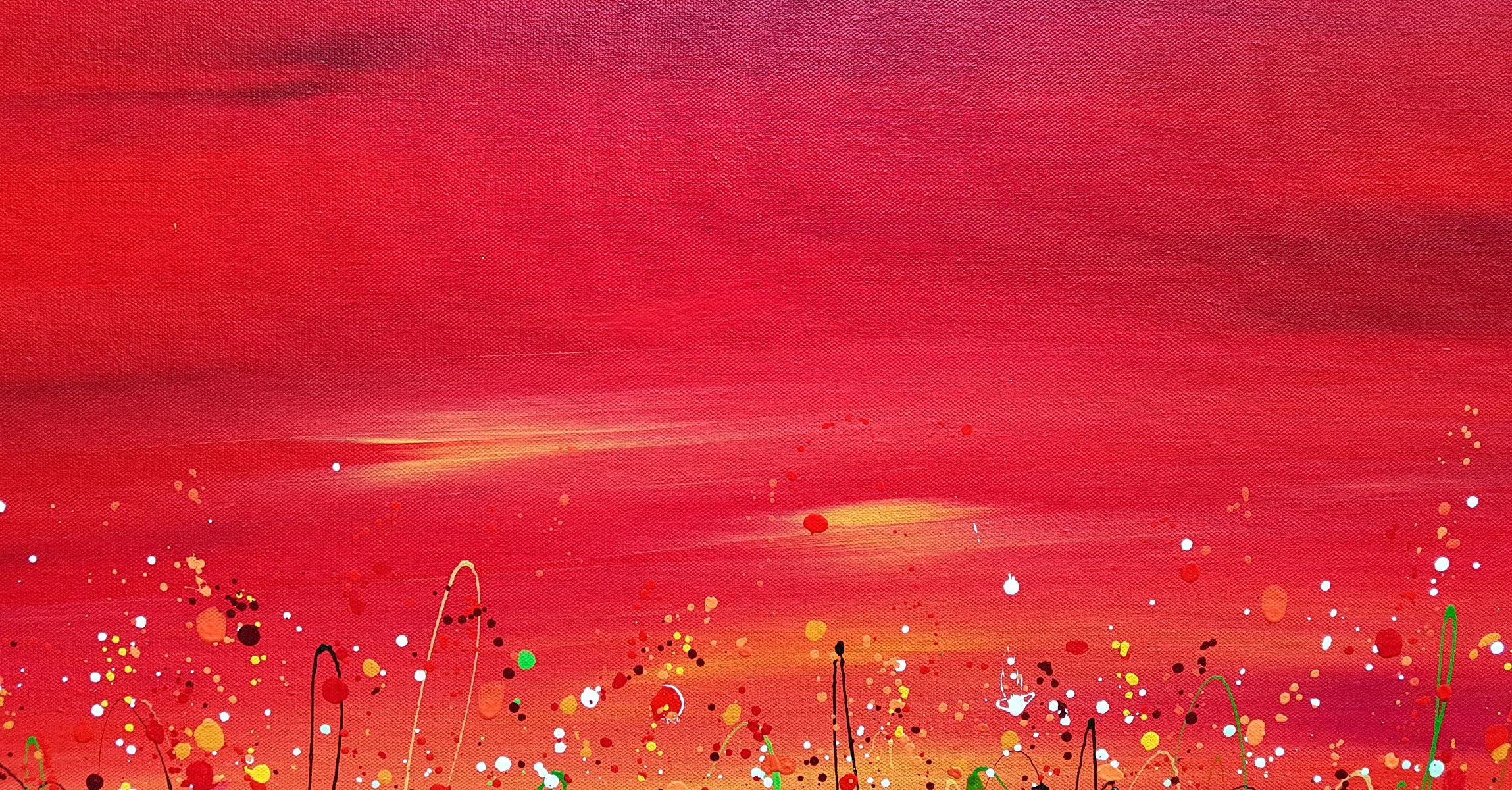 red sky acrylic painting