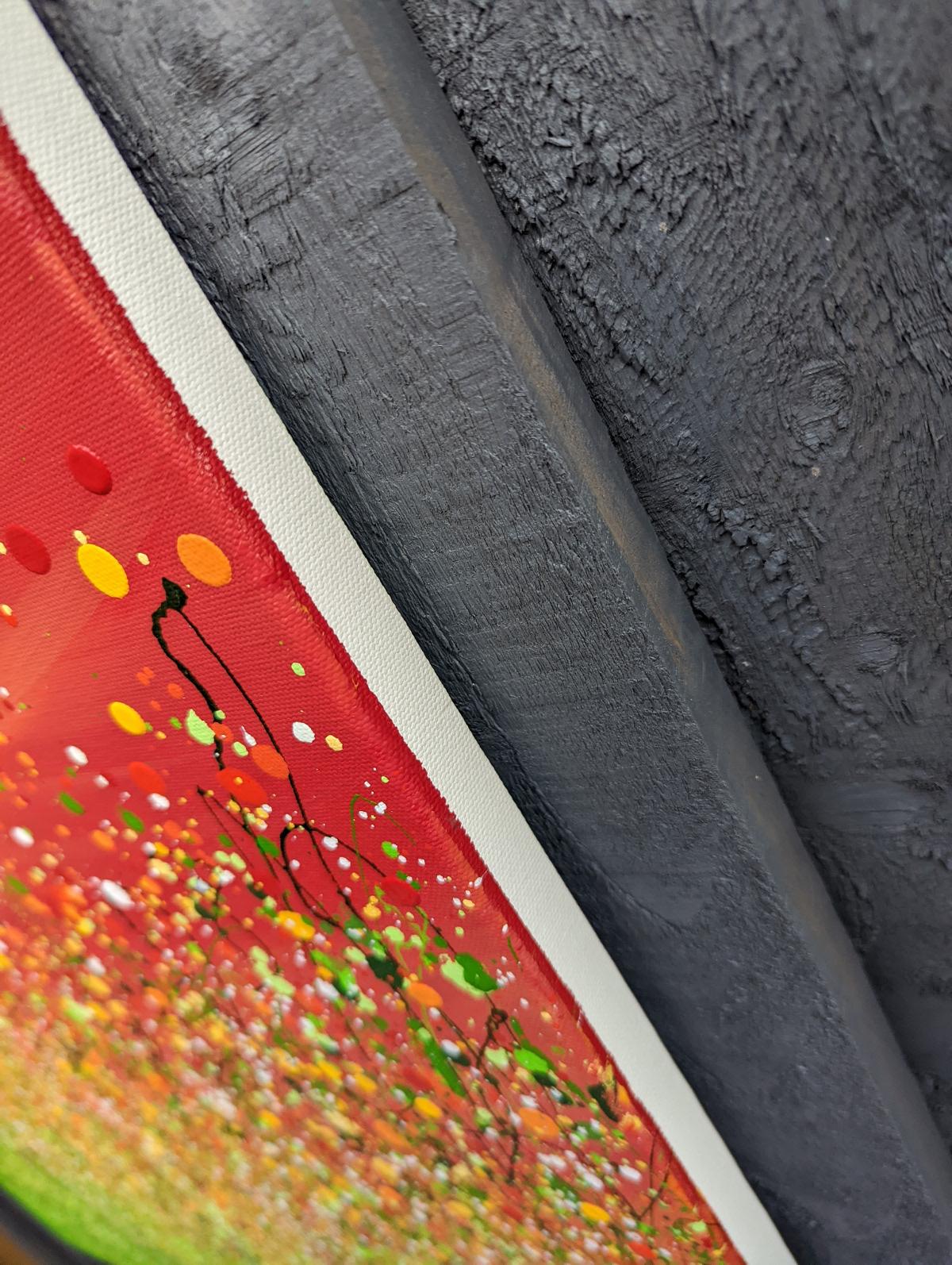 Cielo rosso di notte #9, pittura di paesaggio in stile espressionista astratto, arte floreale - Painting Espressionista di Lucy Moore