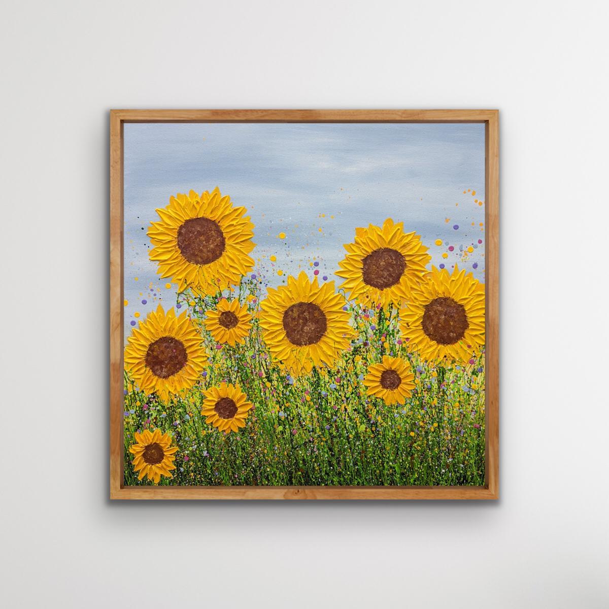 „ Say it with Sunflowers“ von Lucy Moore, zeitgenössische Landschaftskunst, Originalkunst im Angebot 2