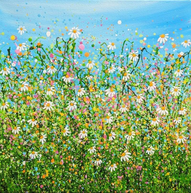 Lucy Moore Abstract Painting - Step into Spring, Original painting, abstract art, affordable, landscape art