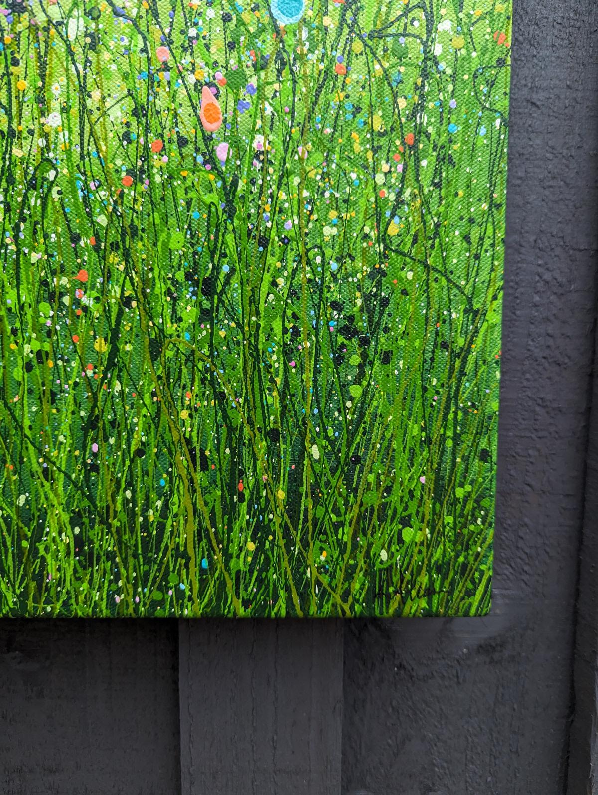 Summer Sprinkles, Original painting, Floral meadow, Nature, Sky, Flowers, Bright For Sale 2