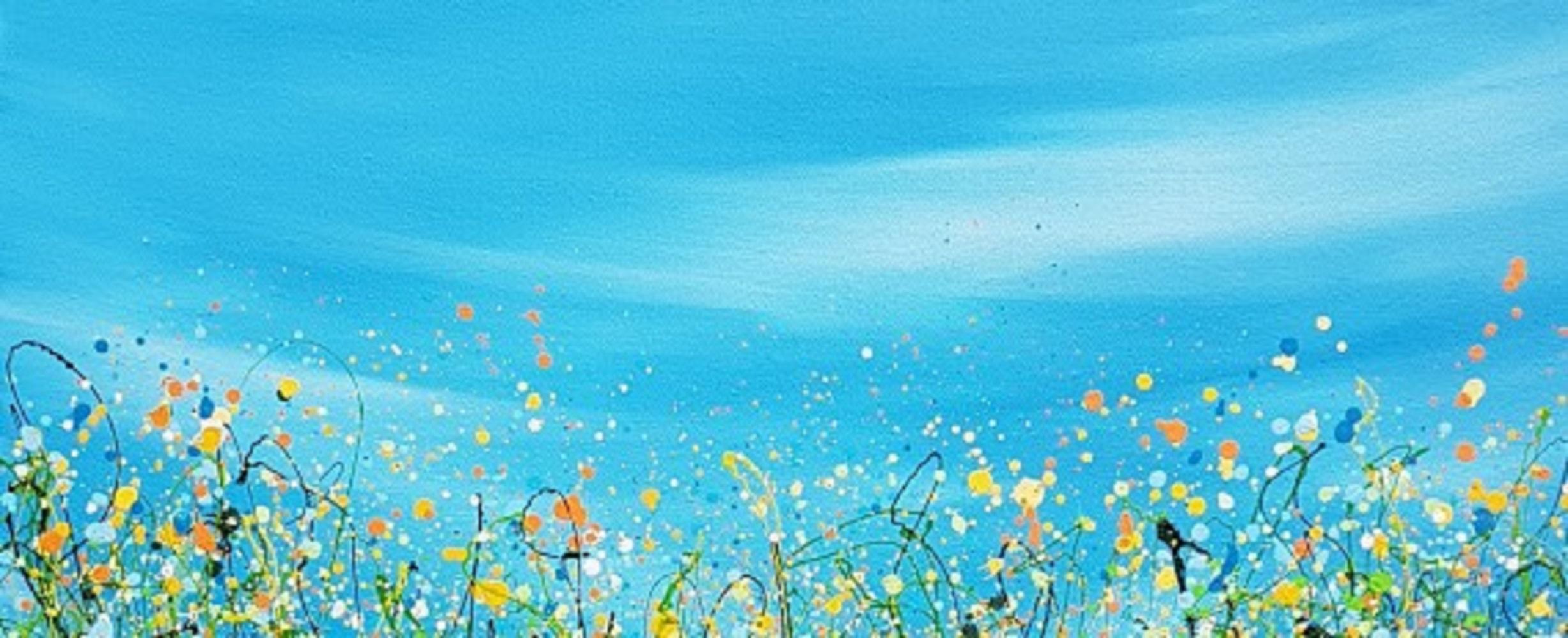 Sunny Side Up #2, pittura floreale astratta, pittura di paesaggio - Painting Astratto di Lucy Moore