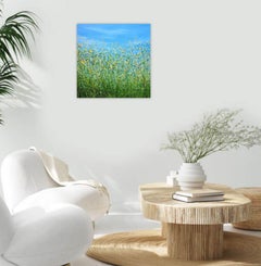 Sunny Side Up #3, Abstract Expressionist Landscape Painting, Meadow Painting