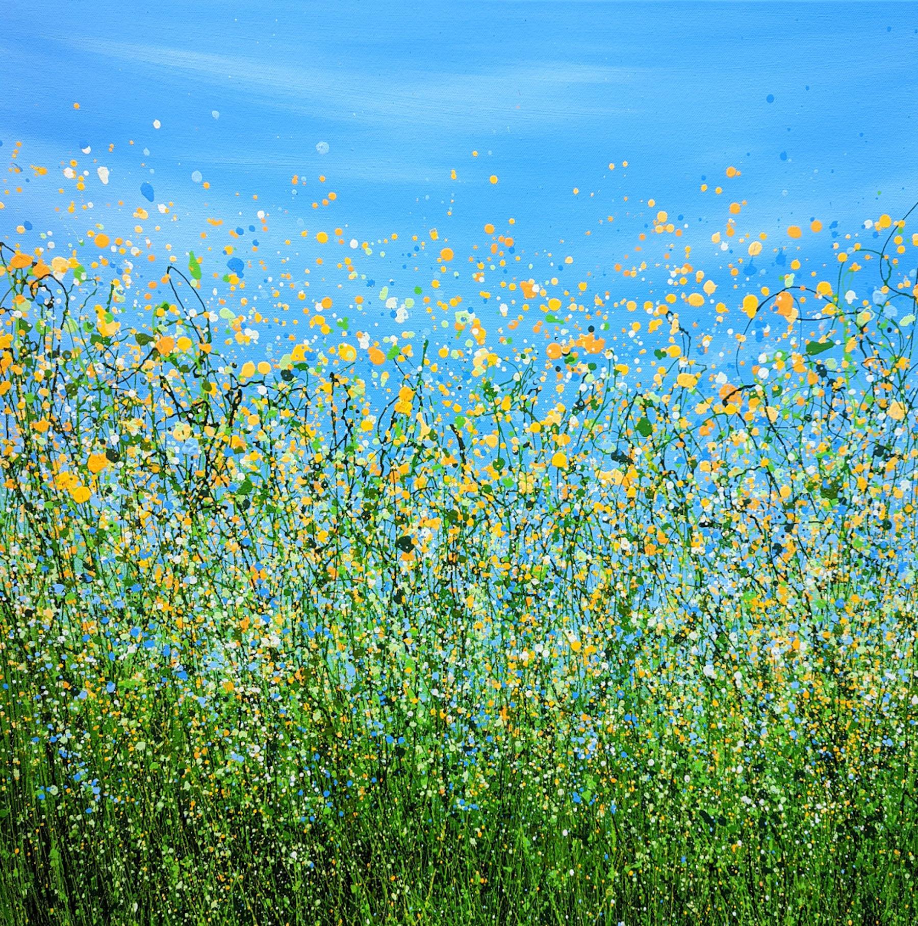 Sunny Side Up #3, Abstraktes expressionistisches Landschaftsgemälde, Meadow Painting
