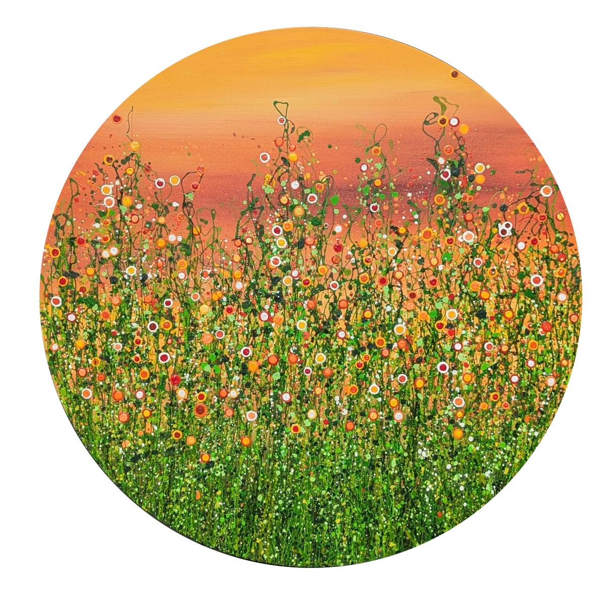 Sunset Meadows, original painting, landscape, contemporary