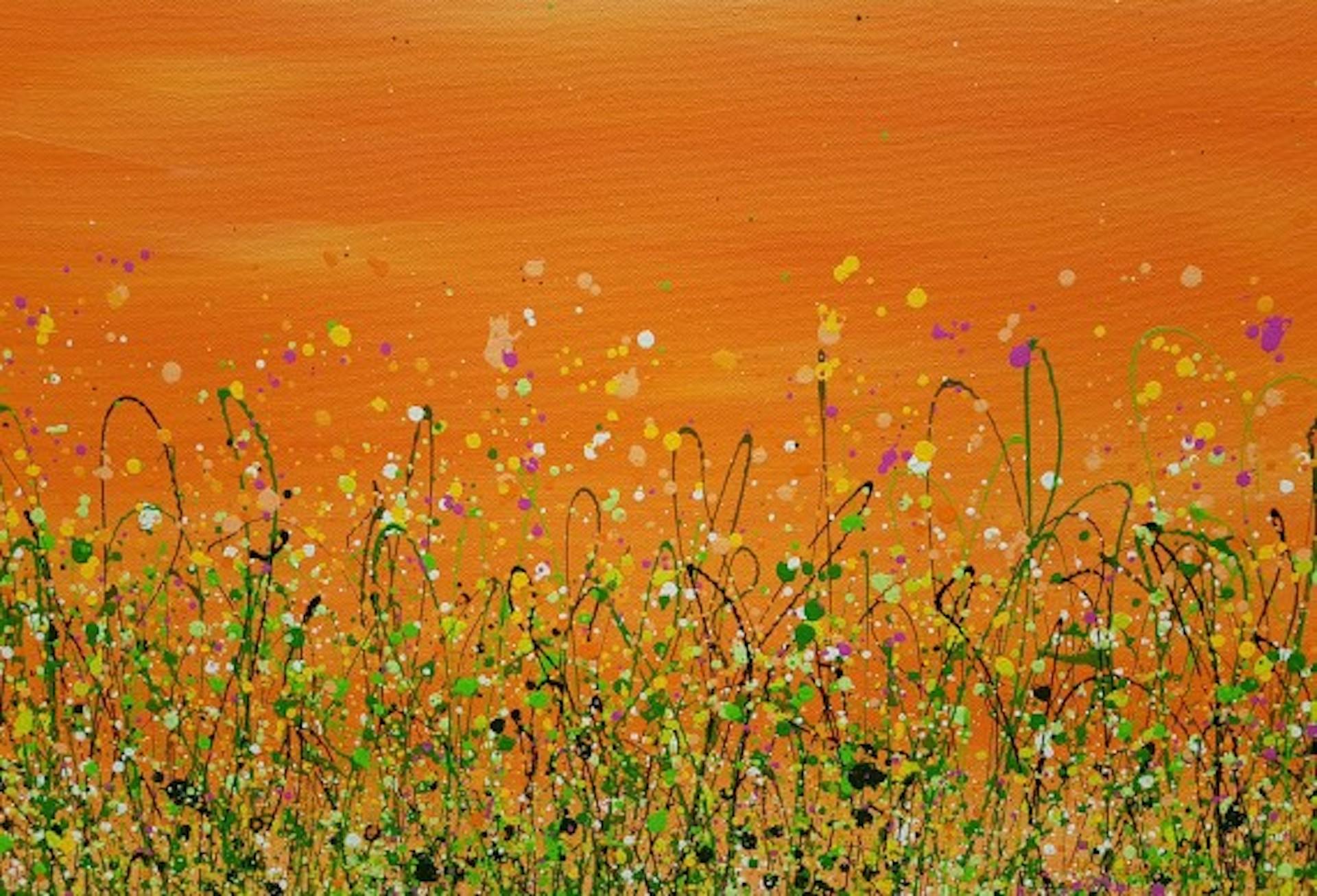 Tangerine Dream 3, Lucy Moore, Original Floral Landscape Painting, Affordable For Sale 1