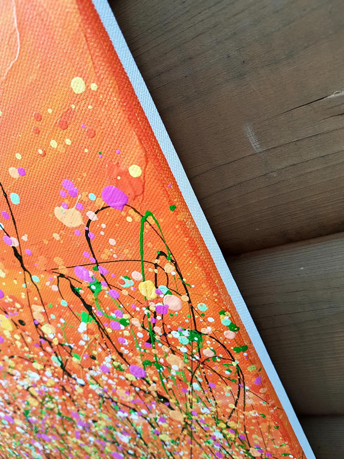 Tangerine Dream #6 - Orange Abstract Painting by Lucy Moore