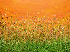 Tangerine Dream #8, floral art, meadow art, abstract art, affordable art