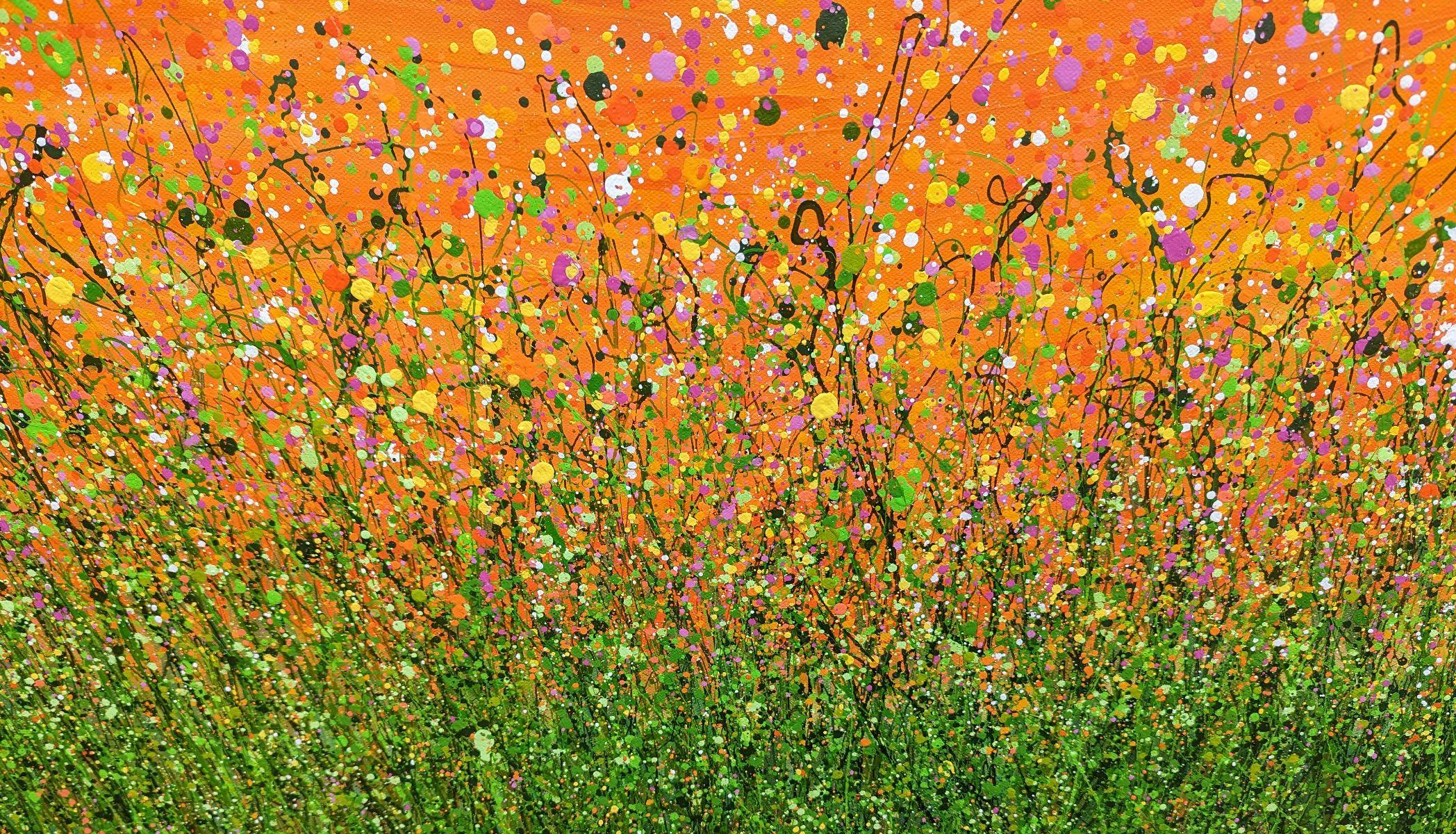 Sogno di mandarino #8, Pittura, Acrilico su tela - Painting Astratto di Lucy Moore