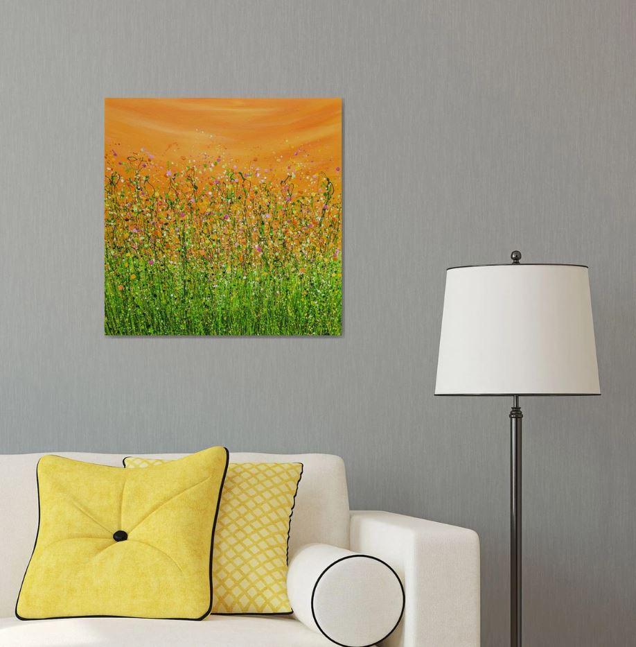 Tangerine Dream #9 Embrasser les teintes vibrantes de la Nature, capturer la danse sauvage des fleurs sauvages contre la braise brûlante du crépuscule. Chaque coup de pinceau est une symphonie, une célébration de la beauté éphémère de la vie. Cette