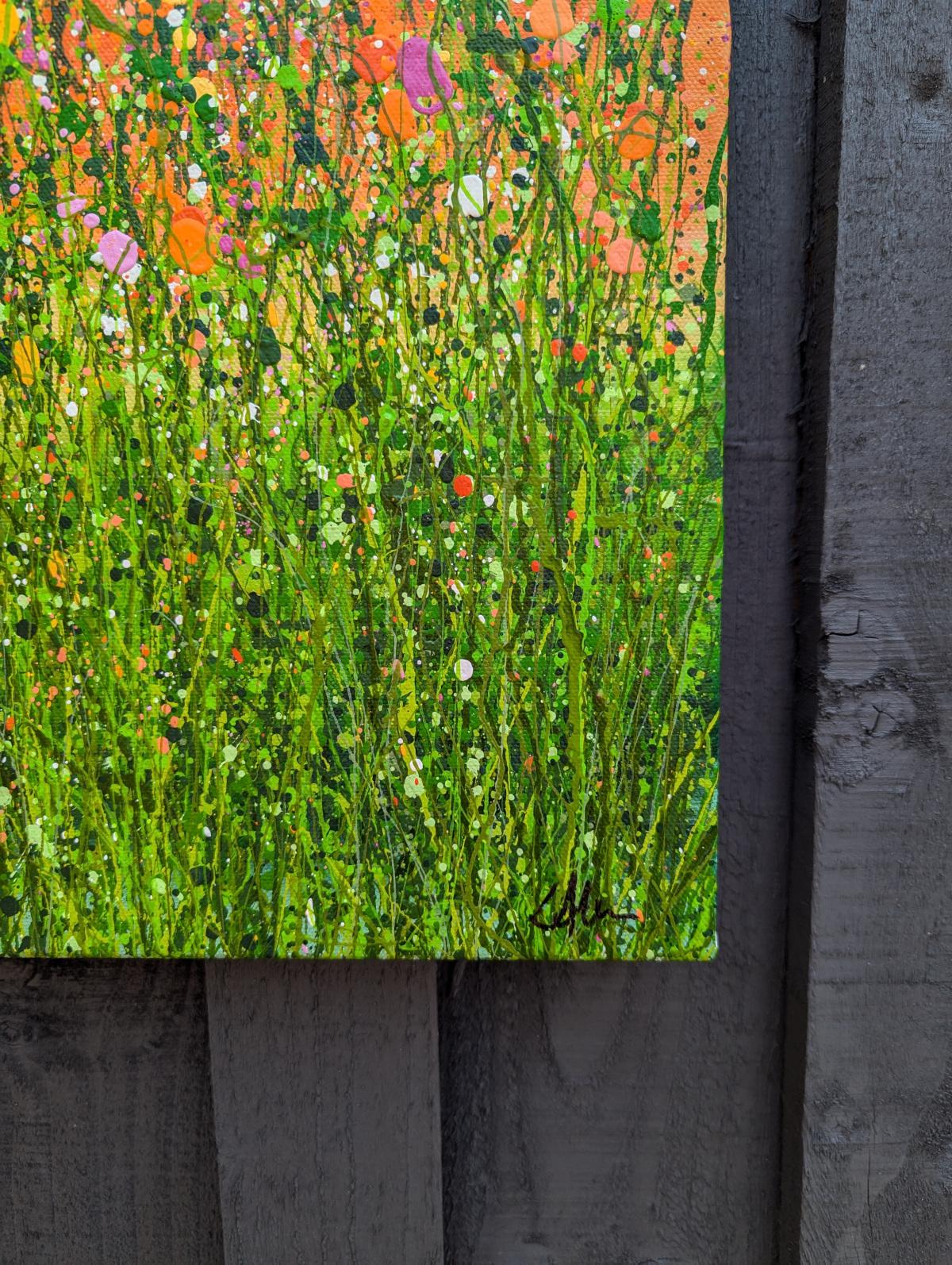Tangerine Summer Dreaming, original painting, landscape, contemporary - Contemporary Painting by Lucy Moore