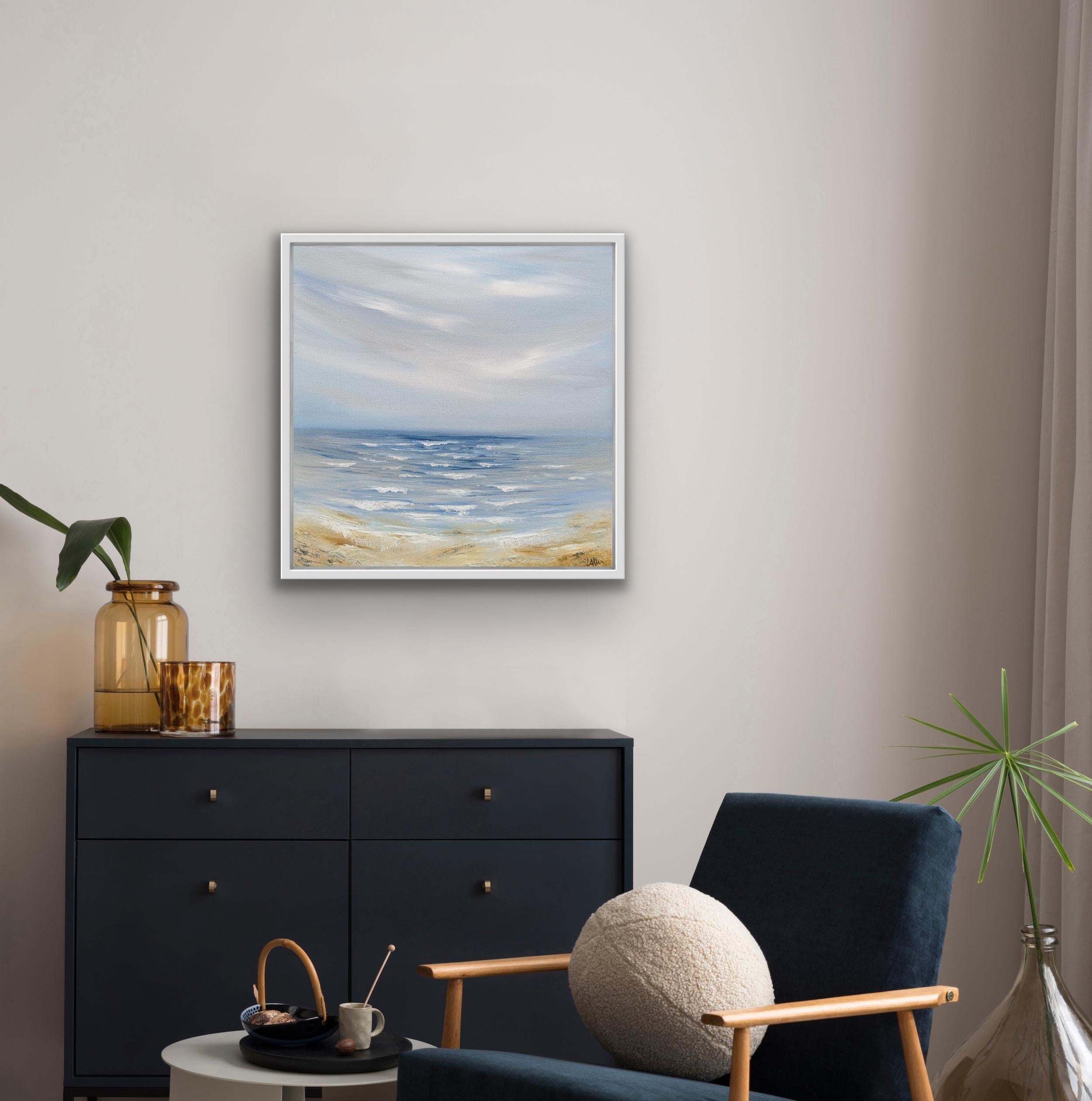 The Calm Before The Storm #3, Original painting, Seascape, landscape, Beach For Sale 2