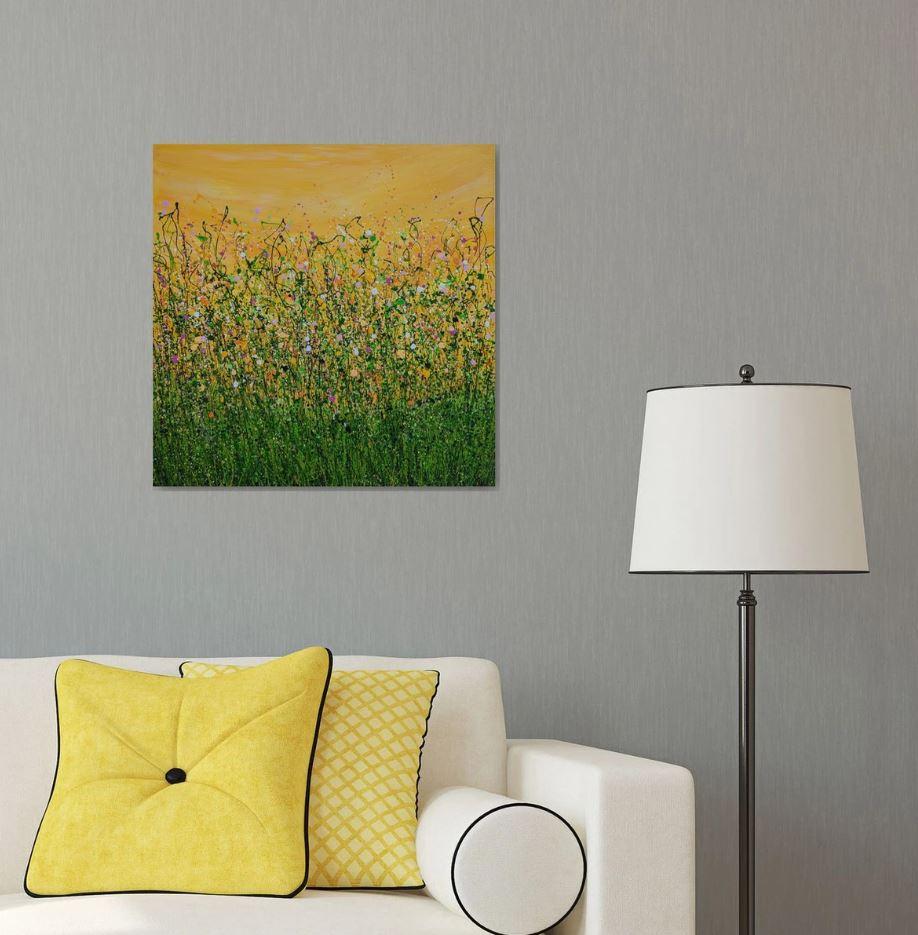 Tropical Crush Meadow #9, original painting, landscape, contemporary For Sale 1