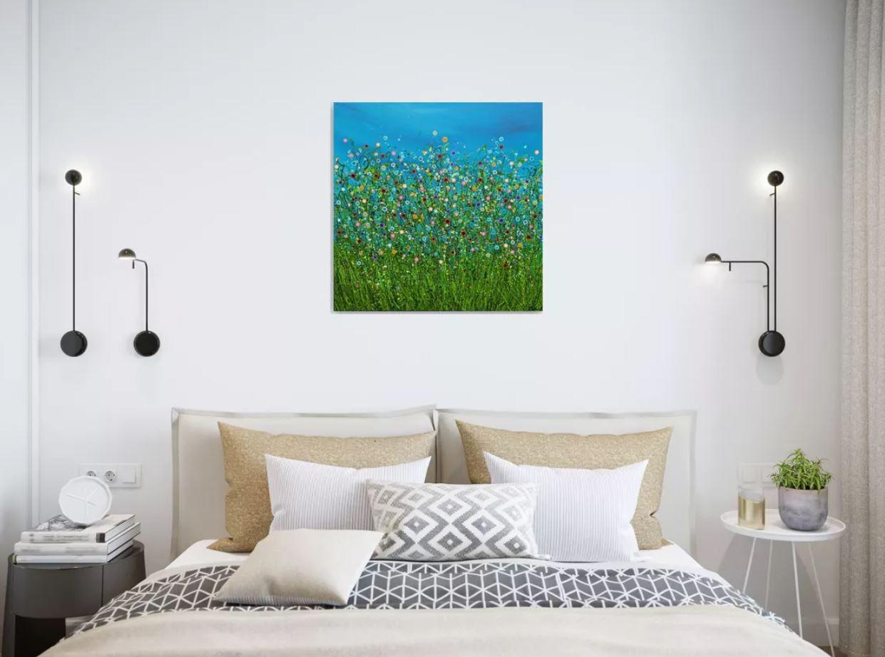 Caos turchese #3 60 x 60 cm Ho creato quest'opera d'arte utilizzando una miscela armoniosa di colori per manifestare un paesaggio da sogno. Incarnando stili sia astratti che impressionistici, ho cercato di evocare un senso di serenità e gioia
